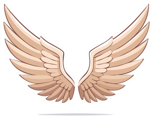 Fototapeta premium Illustration of stylized angel wings in elegant and clean design