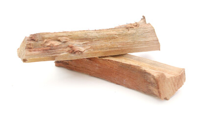 Stack of firewoods isolated on white