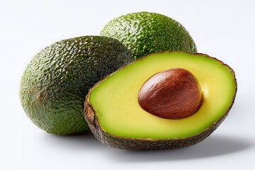 Glittered Avocado Arrangement on White Background with Selective Focus