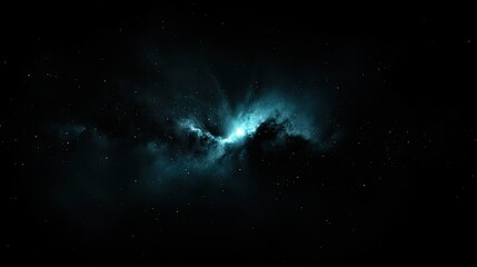 Deep space nebula, vibrant teal hue, celestial expanse.