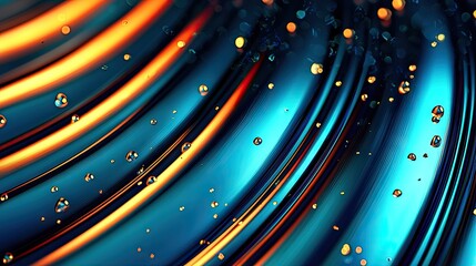 Abstract swirling design with vibrant colors and glittering particles.