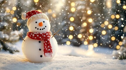 cute snowman and christmas gifts
