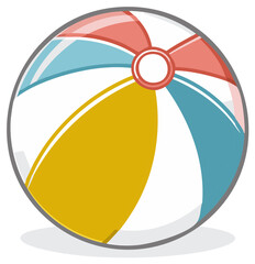 Obraz premium Colorful Beach Ball with Red, Blue, and Yellow Panels