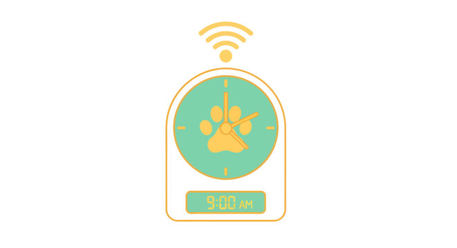 Smart pet feeder alarm for daily routine at 9 AM, ensuring your furry friend never misses a meal in a modern, tech-savvy way to manage pet care