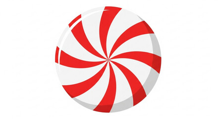 Red and white peppermint candy swirl vector illustration graphic design christmas holiday sweet treat confectionery