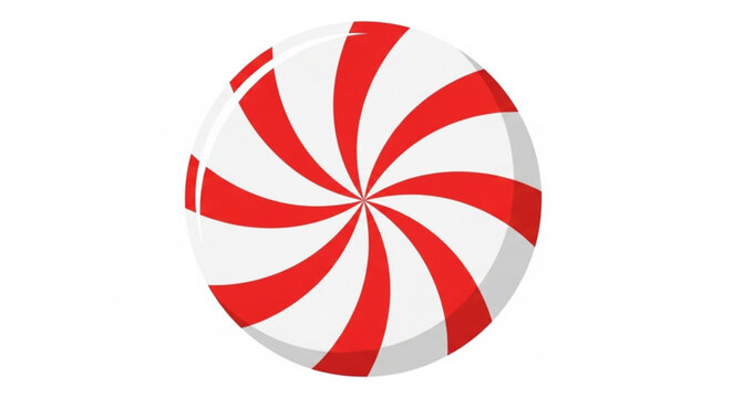 Red and white peppermint candy swirl vector illustration graphic design christmas holiday sweet treat confectionery