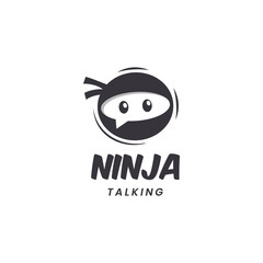 Ninja talking logo ready for chat app, social media or branding project. Modern and professional design.