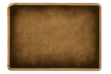 Vintage paper old photo frame with textured grunge background, aged sepia retro antique design, transparent space for copy