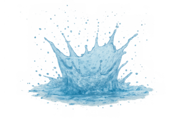 Crown water splash creating unique liquid ripples, high purity, freshness, movement, and a refreshing dynamic fluid effect