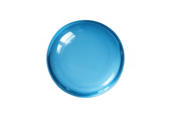 Blue sphere or liquid drop on transparent background showing abstract concept of science, beauty, and chemistry