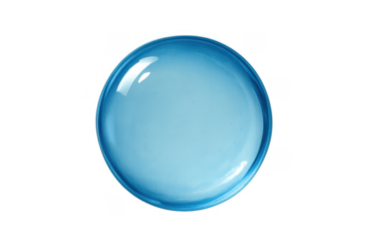 Blue transparent liquid gel drop or serum bubble isolated on a checkerboard background, ideal for cosmetic product concept