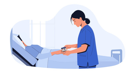 Medical Professional Measuring a Patient's Vital Signs in a Hospital Setting