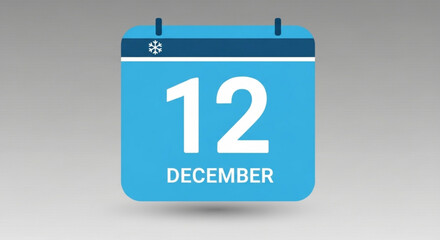 December twelfth calendar icon vector graphic winter holiday season event reminder date appointment schedule 12th