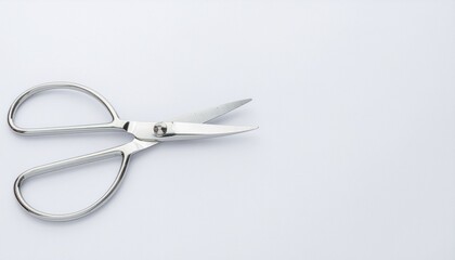 Sleek Silver Scissors on White: Minimalist Precision Tool Still Life