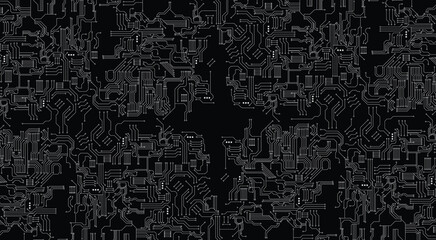 White circuit diagram on black background.