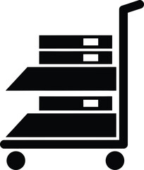 Black silhouette of a luggage trolley icon