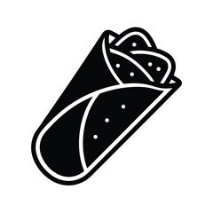 Tortilla Wrap Outline Vector Illustration