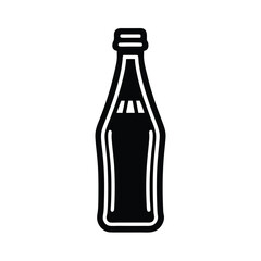 Vintage Soda Bottle Outline Vector Illustration