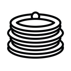 Pancake Stack Outline Vector Illustration