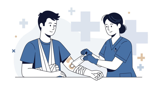 Medical Professional Providing First Aid to Injured Patient After Accident Occurrence