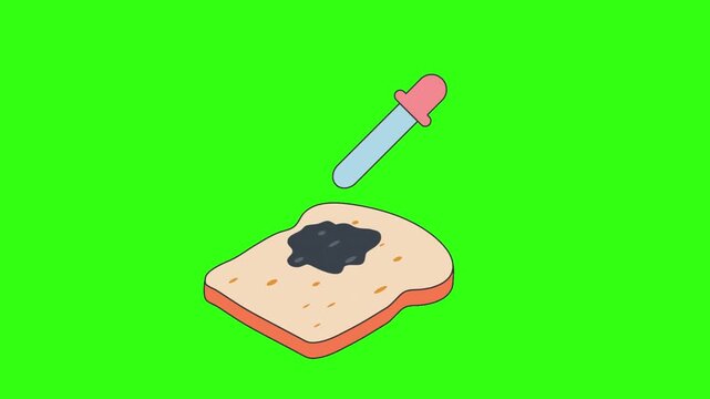 Chemical reactions in bread animation