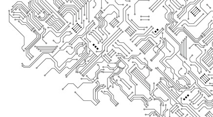 Abstract Technology Background , circuit board pattern. Black circuit diagram on white background. stock illustration