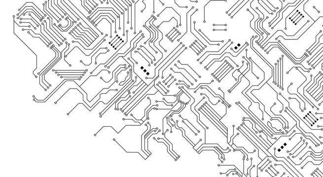Abstract Technology Background , circuit board pattern. Black circuit diagram on white background. stock illustration