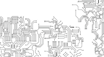Obraz premium Abstract Technology Background , circuit board pattern. Seamless digital technology background with white backdrop.