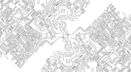 Obraz premium Abstract background with technology circuit board texture. Electronic motherboard illustration. Communication and engineering concept. Vector illustration 