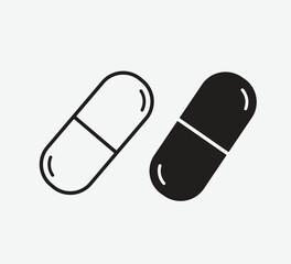 Capsule Icon – Medical Pill Symbol illustration