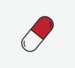 Capsule Icon – Medical Pill Symbol illustration