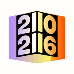 2026 numbers on a geometric block with gradient colors