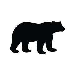 Black silhouette of a bear warning sign graphic for wildlife safety awareness