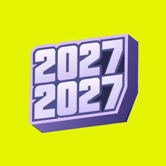2027 bold block numbers graphic on yellow background