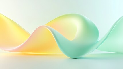 75.A stunning 3D abstract background with gradient motion lines, fluidly twisting in green and yellow hues. The lines seem to flow and bend across the frame, creating a sense of depth and movement,