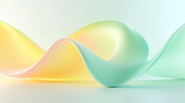 75.A stunning 3D abstract background with gradient motion lines, fluidly twisting in green and yellow hues. The lines seem to flow and bend across the frame, creating a sense of depth and movement,