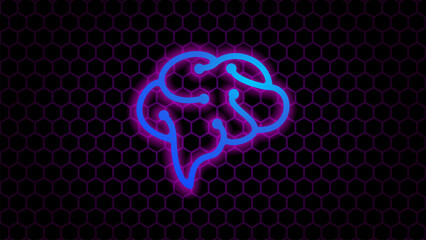 Digital Human Brain AI hi Tech Background Technology Vector Illustration