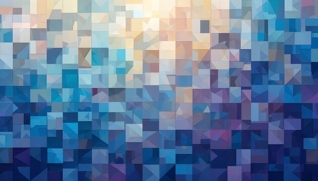 Abstract Geometric Background with Square Mosaic Pattern – Modern Vector Design - Powered by Adobe