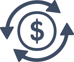 Dollar Cycle Icon A Visual Representation of Financial Transactions and Money Circulation