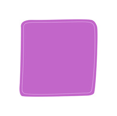 Hand drawn fluid shape in bold color serves as a creative quote box. Square and blob form unique background for message or conversation, rectangle outline adds speech element to the abstract