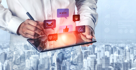 A collection of social media notifications representing user engagement. These alerts for likes, comments, and messages are key to online communication and community interaction. Fermion