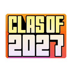 Class of 2027 bold varsity lettering gradient fill