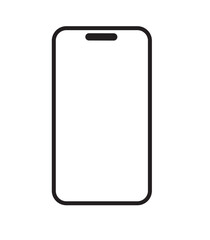 Clean flat art of a slim phone with bright glow and soft line in calm tone for tech use in ad and app mock with clear form and neat look