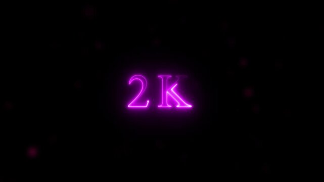  congratulations for neon 2k Follower neon Text Animation. media, celebration social banner vector, 2k template, like, 2k follower business congratulation anniversary, blog card, icon, thank you..