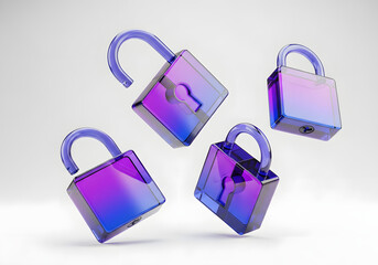 Glass padlock secure privacy security protection safety access encryption
