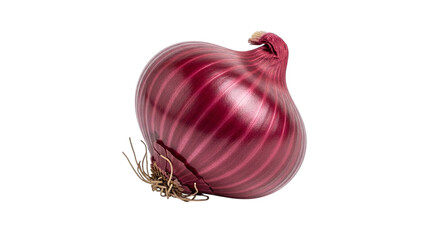 Fresh red onion isolated on transparent background, a flavorful and versatile vegetable, known for its vibrant color and culinary uses