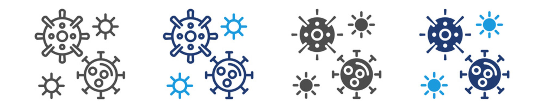 virus icon set multiple style