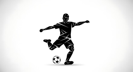 Soccer player kicking ball vector illustration football sport design graphic artwork 90 char