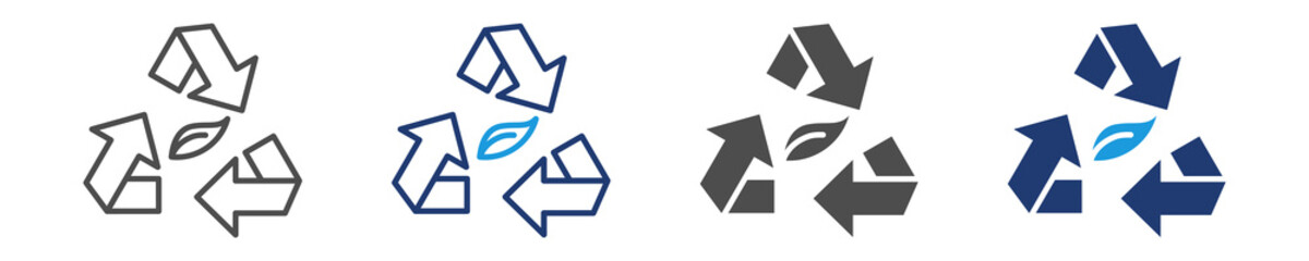 recycle icon set multiple style