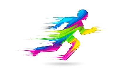 Abstract colorful runner illustration vector design for sports fitness and competition use
